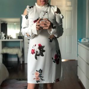 Beautiful white cold shoulder dress